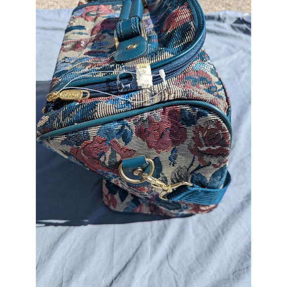 Ascot Travel Carry-on Floral Canvas Bag Luggage Vintage- Unused- Shoulder Strap - Picture 5 of 11